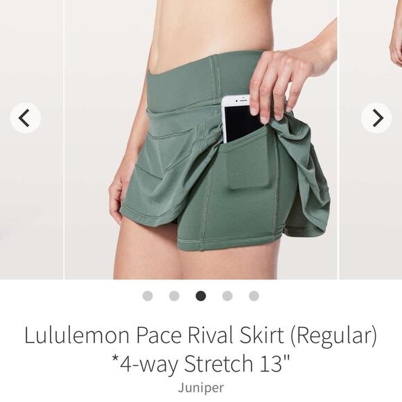 Green lululemon tennis skirt - Picture 5 of 5